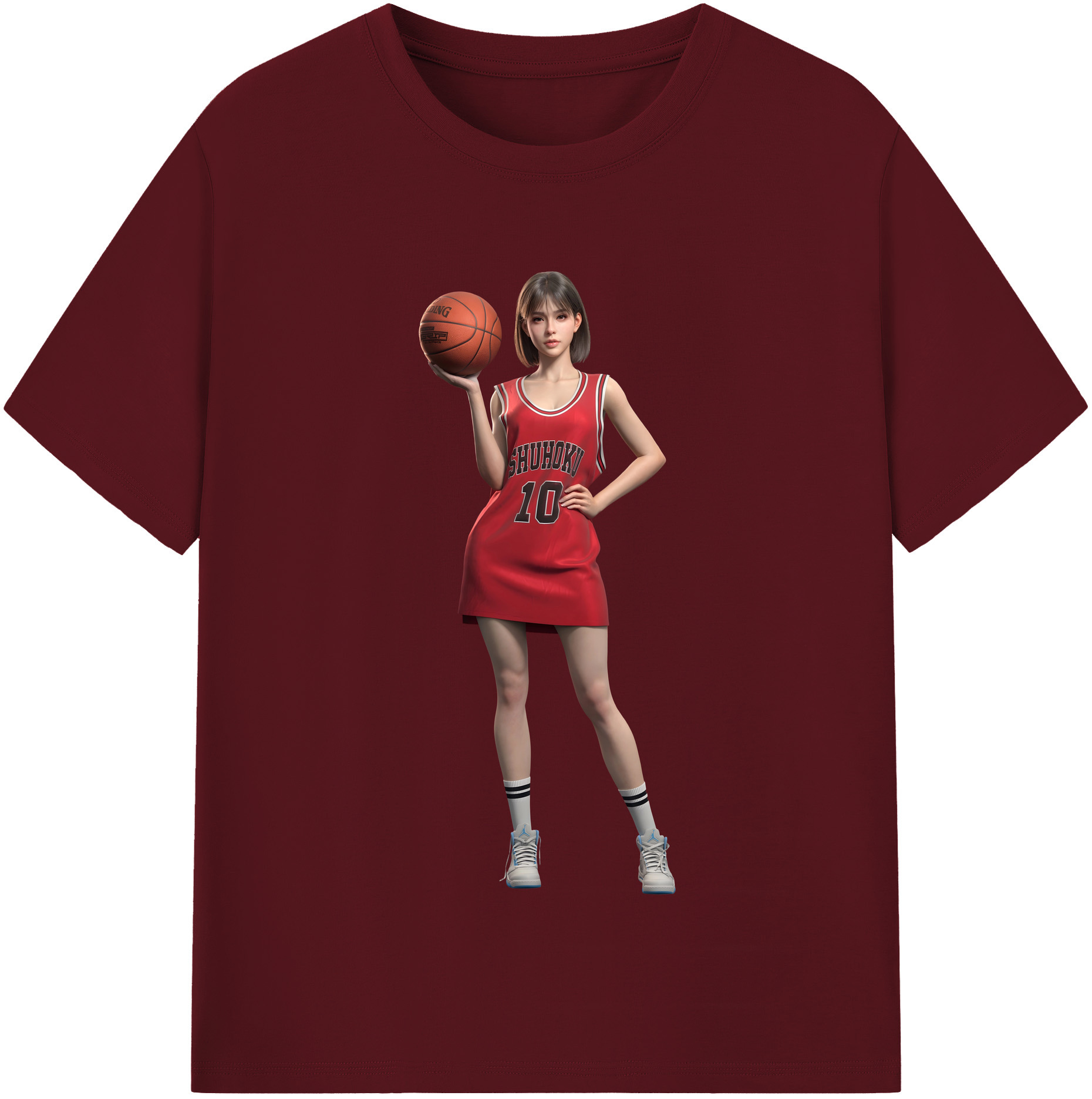 SLAM DUNK／スラムダンク 綿100％半袖Tシャツ（フロントプリント）